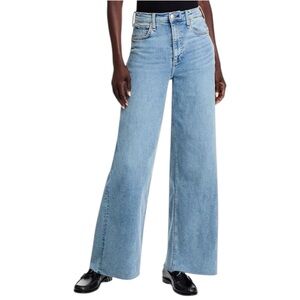 Rag & Bone Sofie High Rise Wide Leg Jeans size 28 in Whitney Wash - Raw Hem